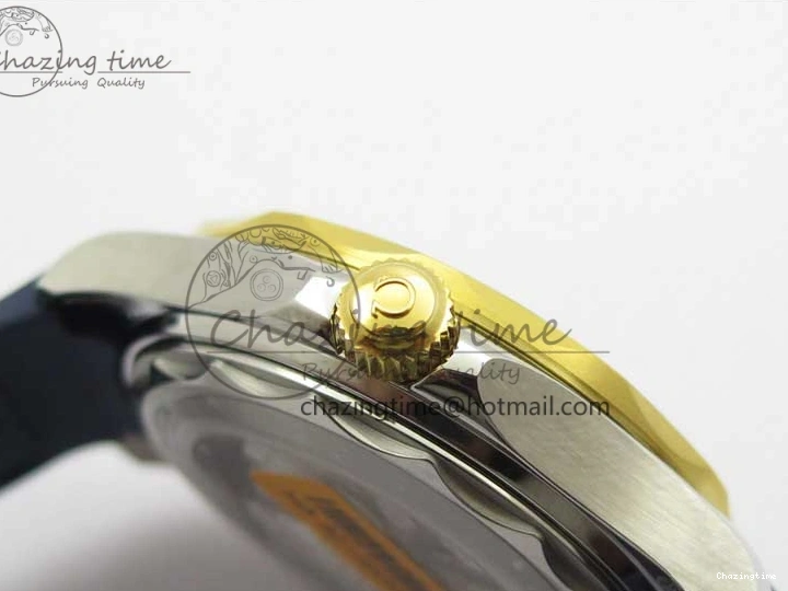 0321 Refined 2018 Seamaster Diver 300M SS YG VSF 1:1 Best Edition YG Bezel Blue Dial on Blue Rubber Strap A 7898